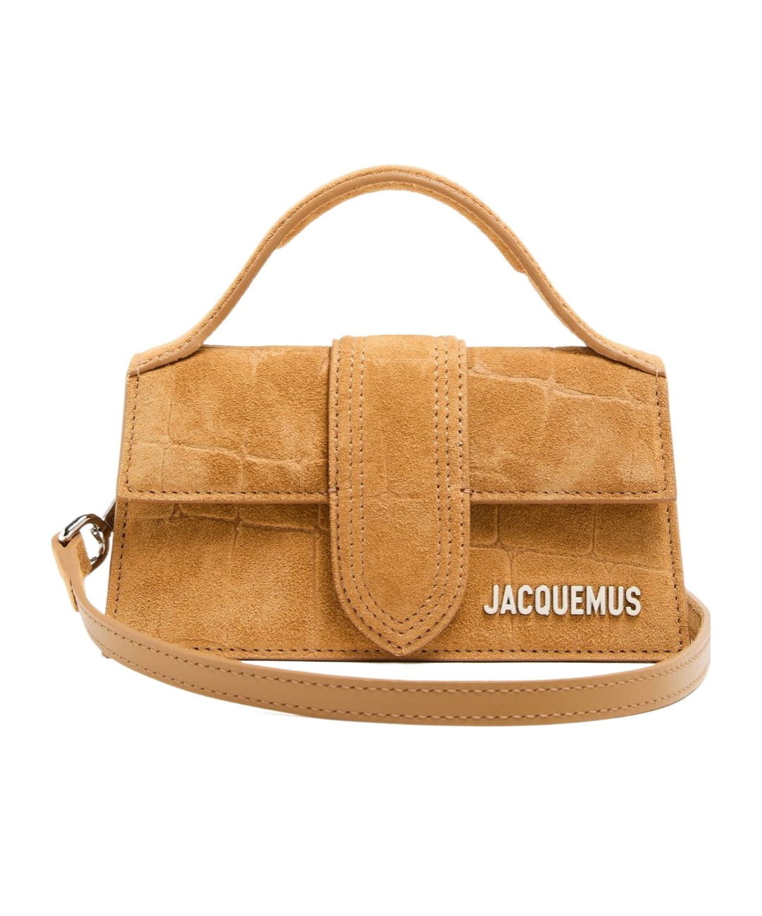 Jacquemus Le Bambino Long Leather Shoulder Bag In Camel