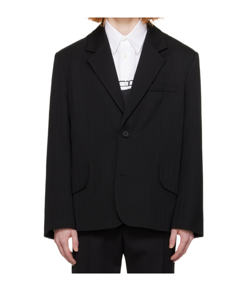 Jacquemus La Veste Titolo Button-down Suit Coat In Black