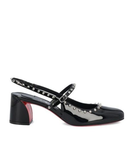 Christian Louboutin Janispikes 55 Mary-jane Slingback Pumps In Black