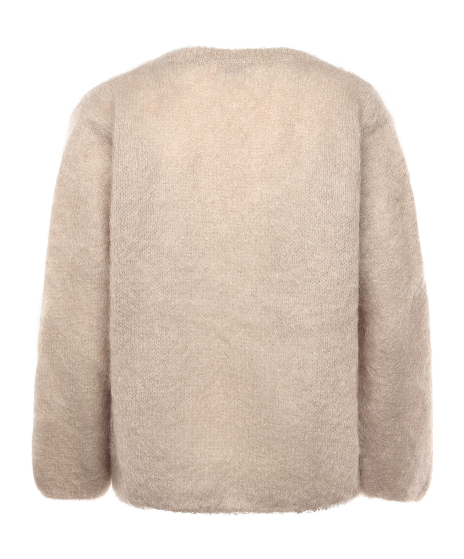 Ottod'ame V-neck Long-sleeved Sweater In Neutral