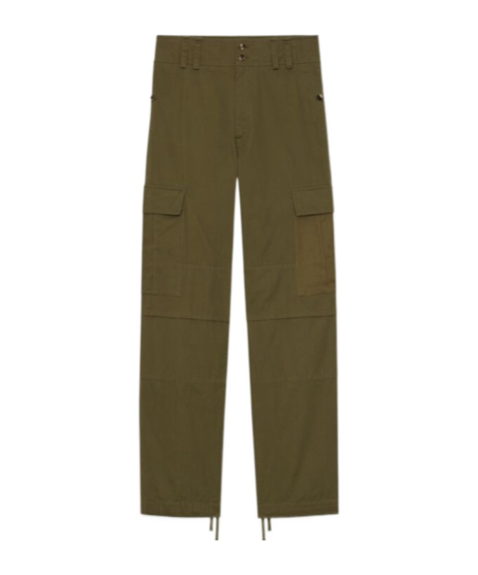 Saint Laurent Cassandre Cotton Cargo Trousers In Green