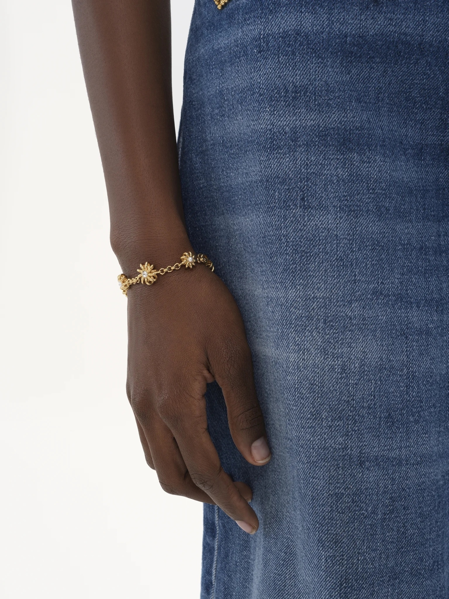 Chloé Mechanical Floral Bracelet In Yellow