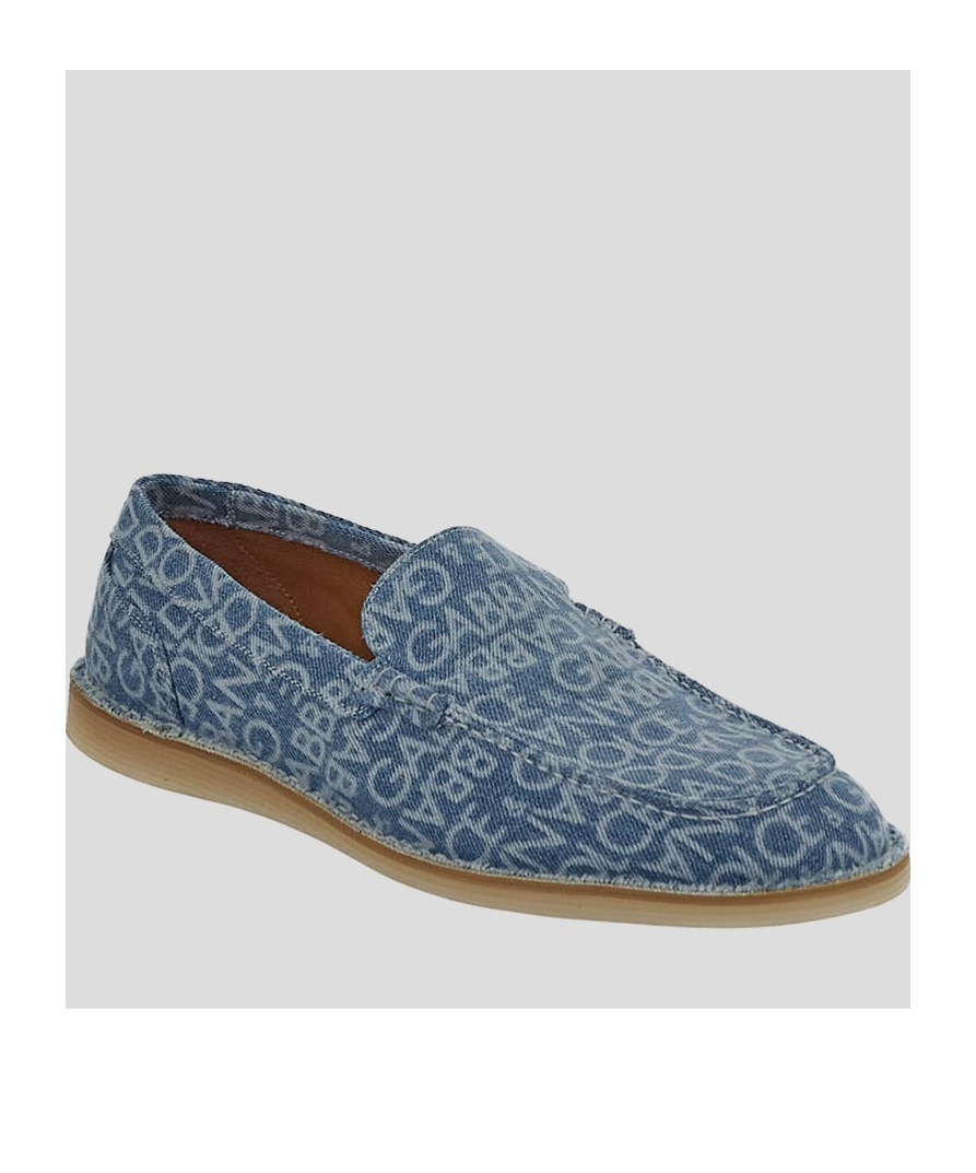 Dolce & Gabbana Logo-print Denim Loafers In Blue