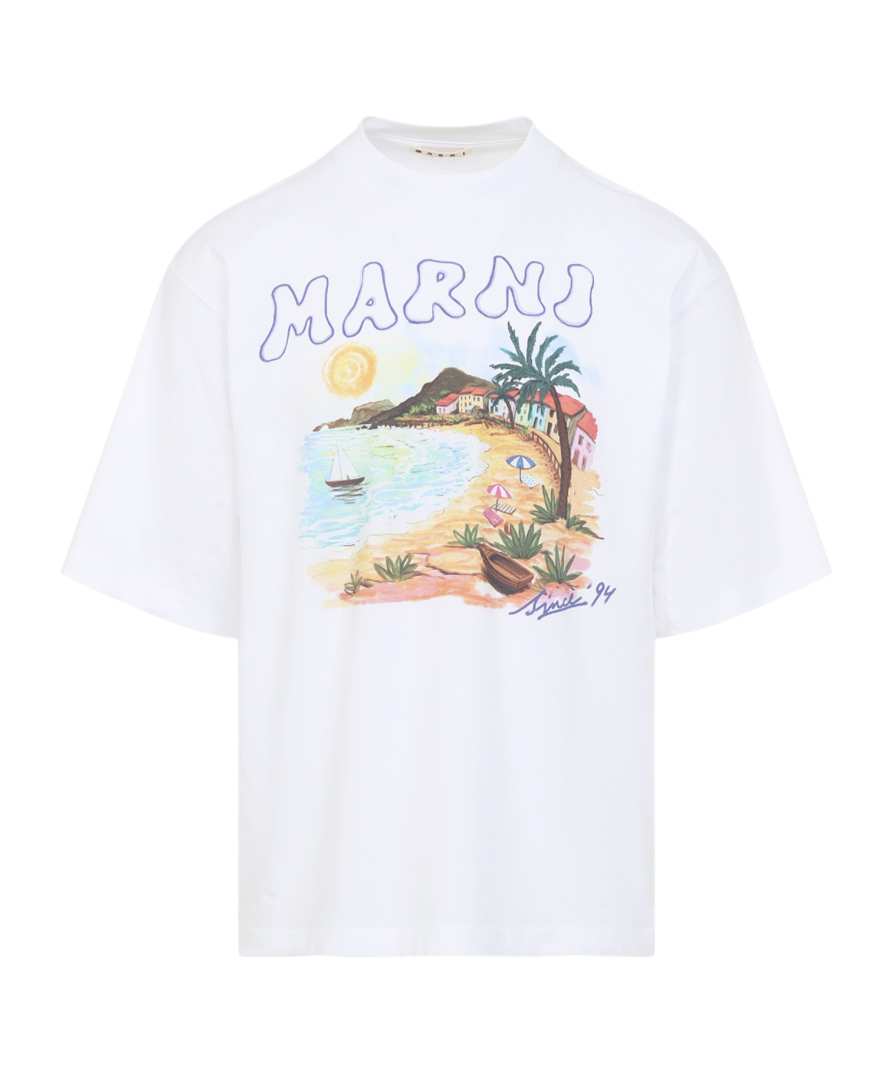 MARNI MARNI COASTAL-SCENE CREWNECK T-SHIRT