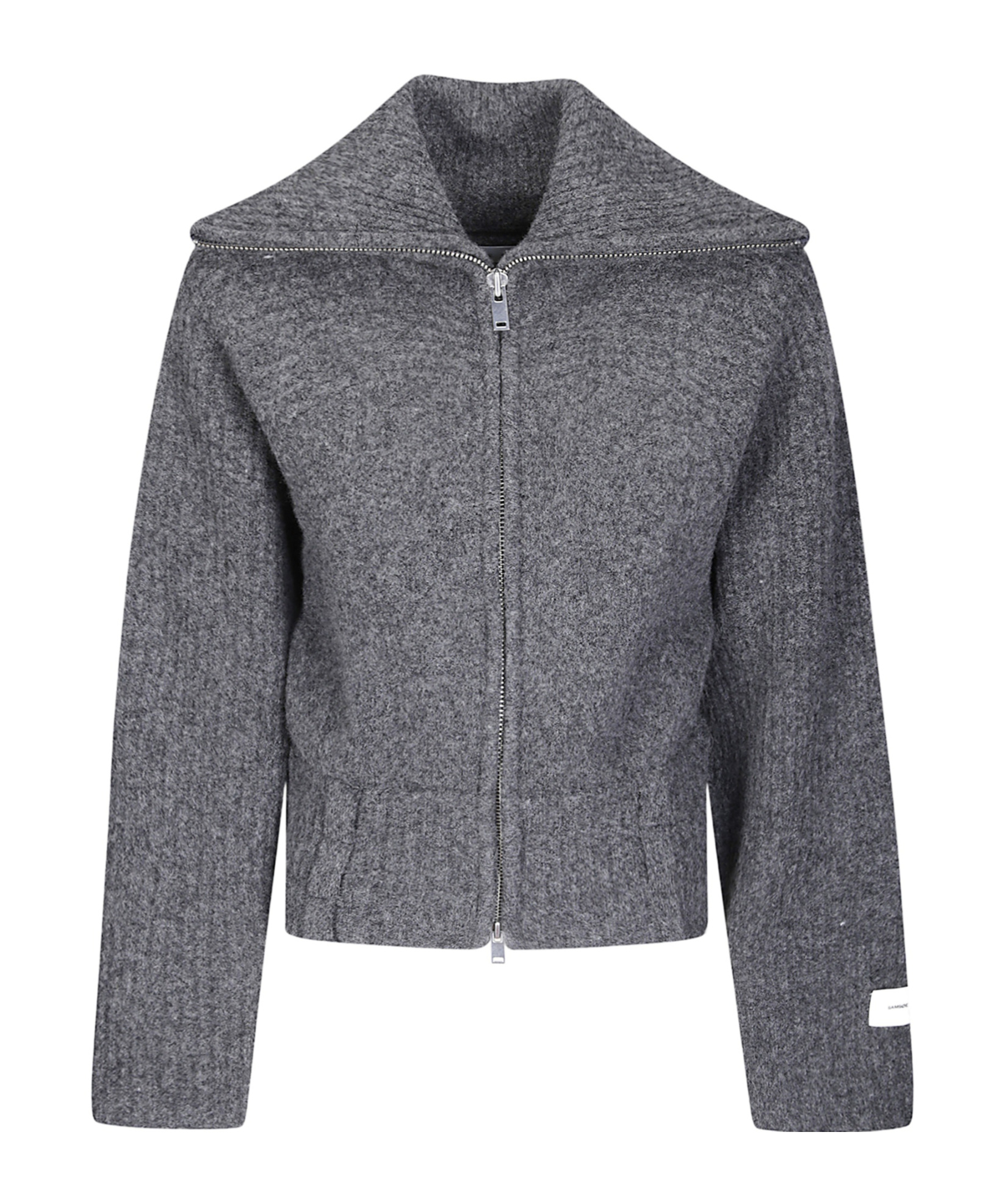 Samsoe & Samsoe Cropped Knit Jacket In Grey