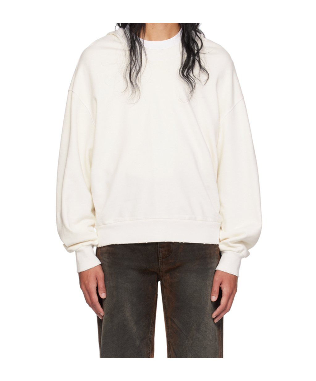 We11 Done Logo Hooded Sweater In White