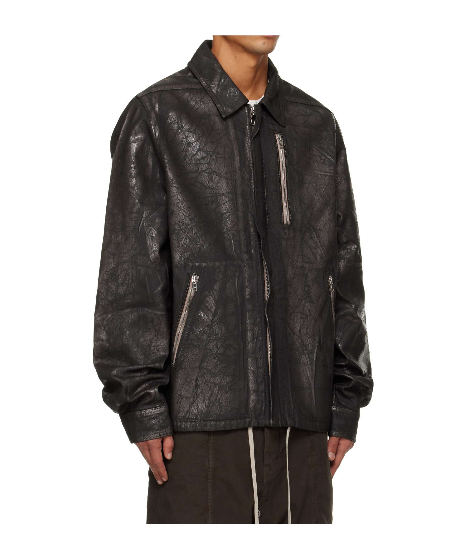 Rick Owens Drkshdw Invisible Zipper Denim Jacket In Black