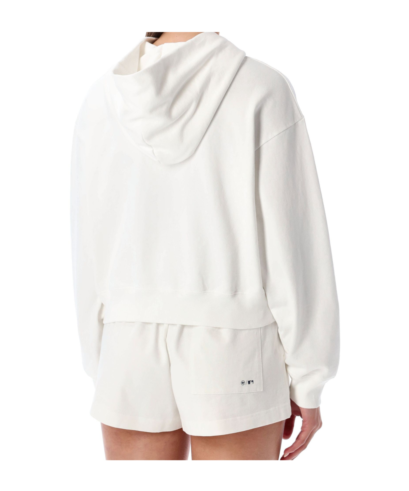 Sporty And Rich Cropped Zip-up Hoodie In White