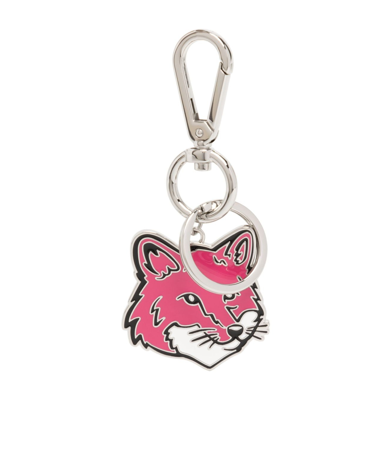 Shop Maison Kitsuné Fox Pendant Key Chain In White
