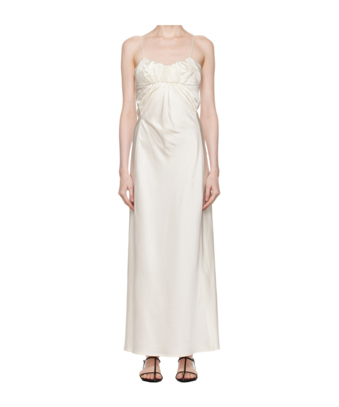 Jil Sander Off-white Evening Maxi Dress In White