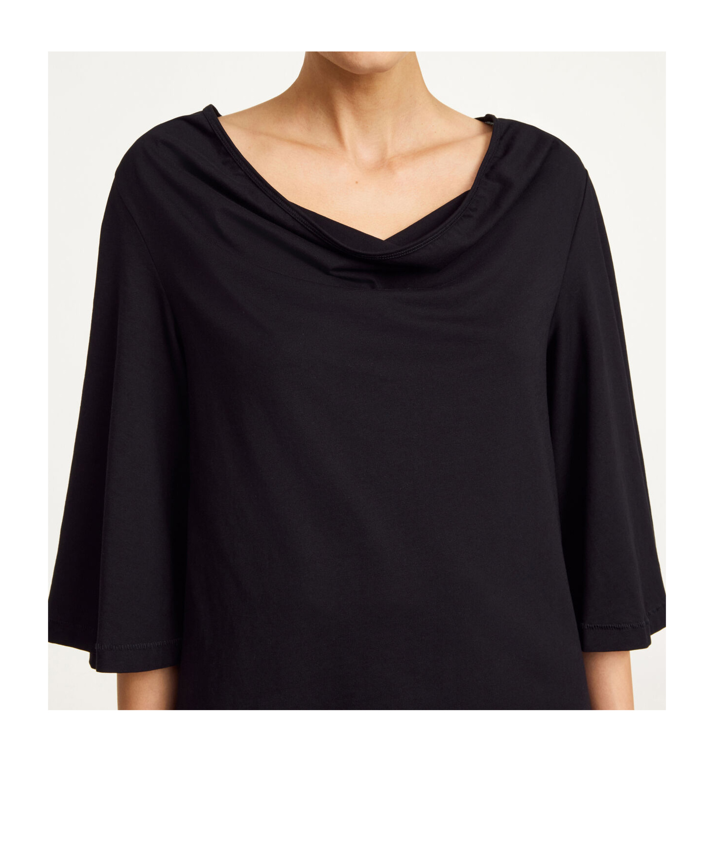 By Malene Birger Draped-neck T-shirt In Black