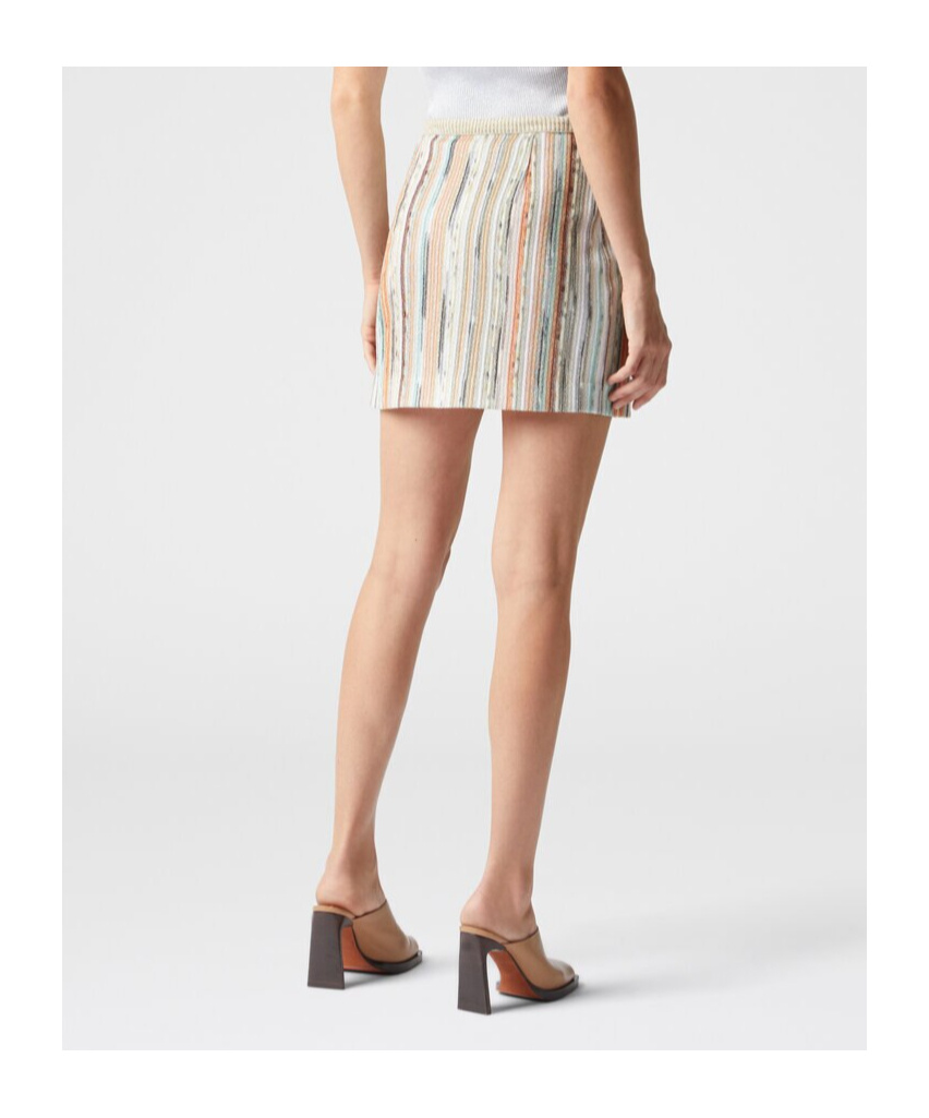 Shop Missoni Striped Mini Skirt In White