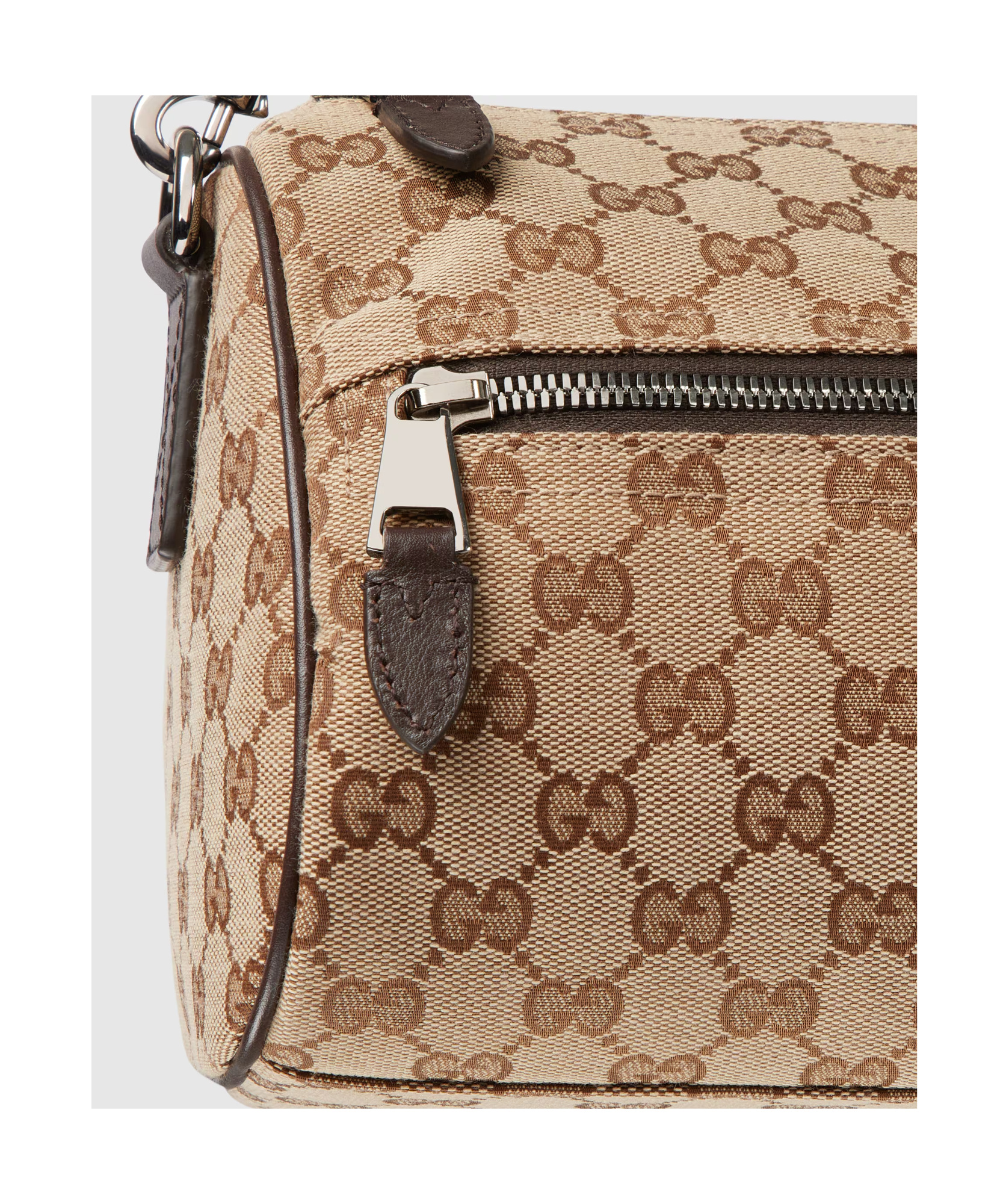Gucci Gg Canvas Small Cylinder Bag In Nude