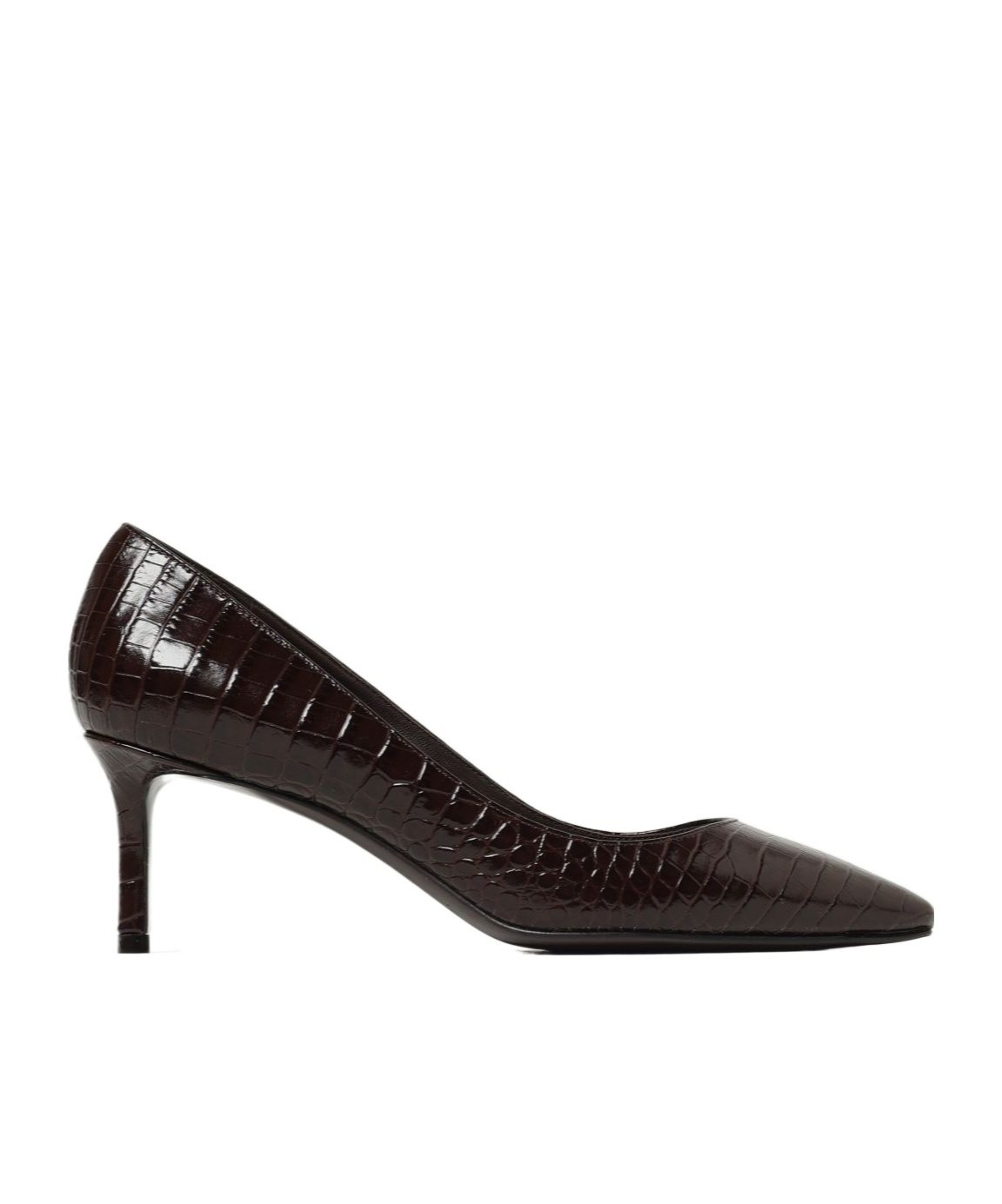 Jimmy Choo Women Romy 85 Leather Pumps With Croco Effect In Brown