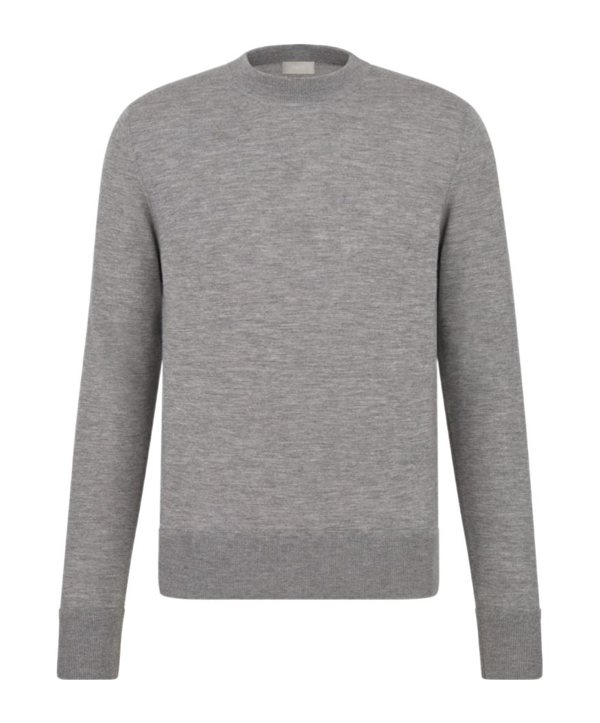 Dior Cashmere Round Neck Sweater In Gray