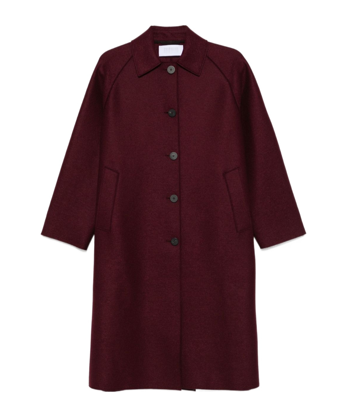 Harris Wharf London Wool Single-breasted Coat In Burgundy