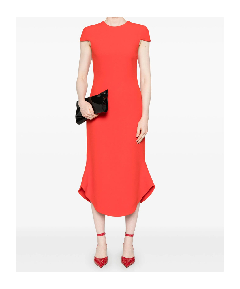 David Koma Short Sleeve Dress In Orange