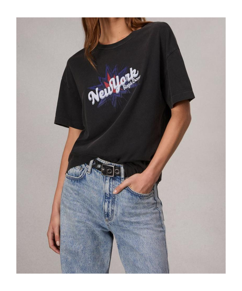 Rag & Bone Short-sleeved T-shirt In Black
