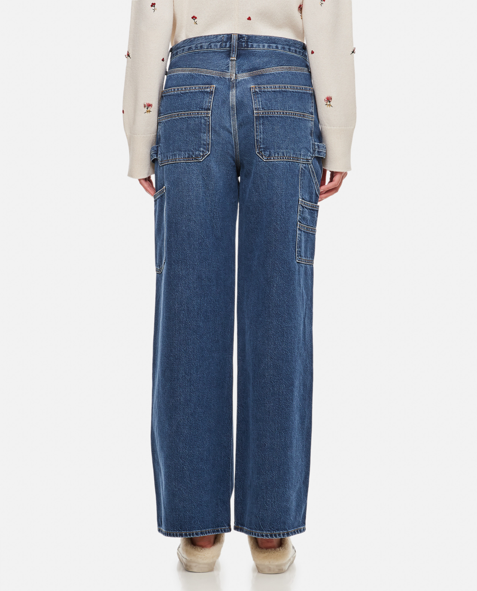 Agolde Low-detailed Wide-leg Jeans In Blue