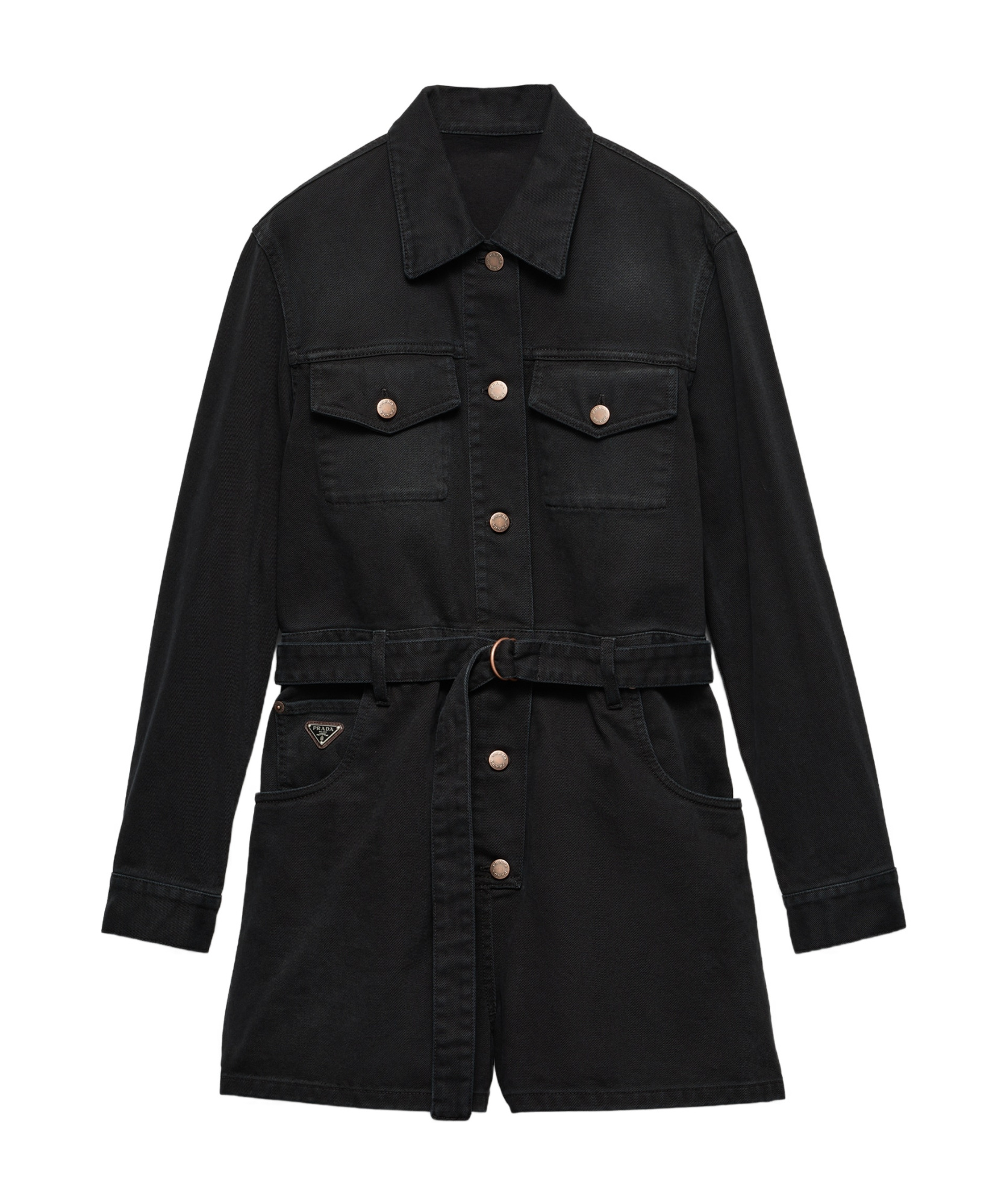 PRADA SHORT DENIM JUMPSUIT