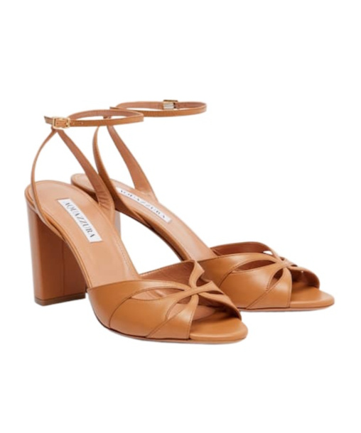 Aquazzura Lightweight Leather Sandals In Brown