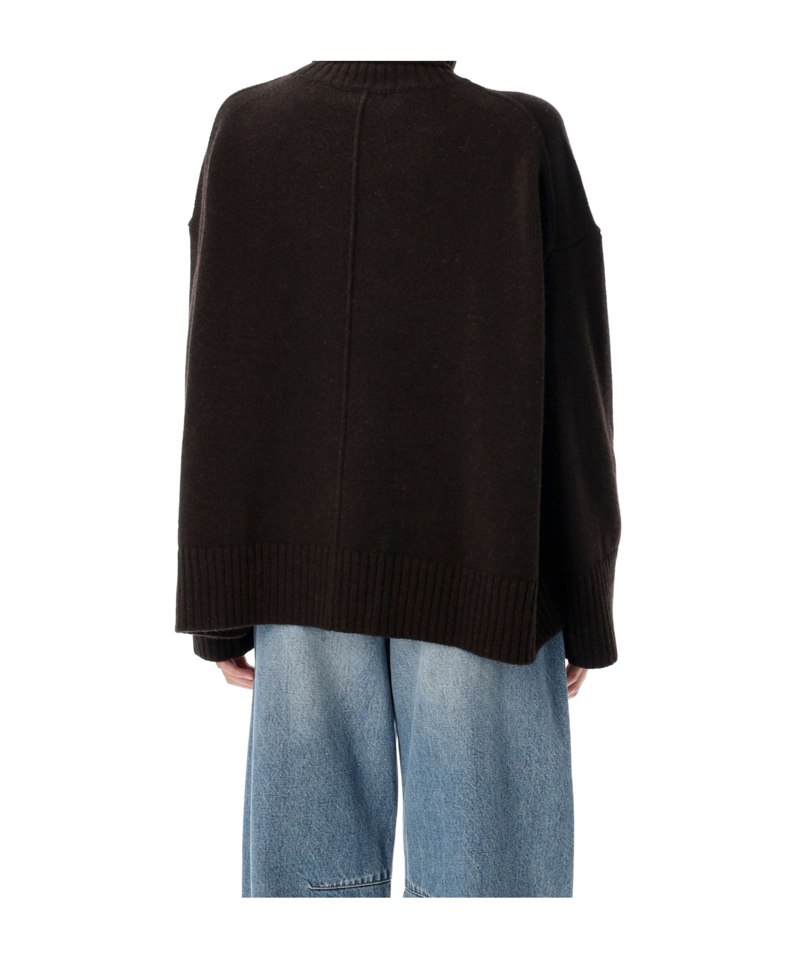 Soeur William High Neck Wool Knit Pullover In Black