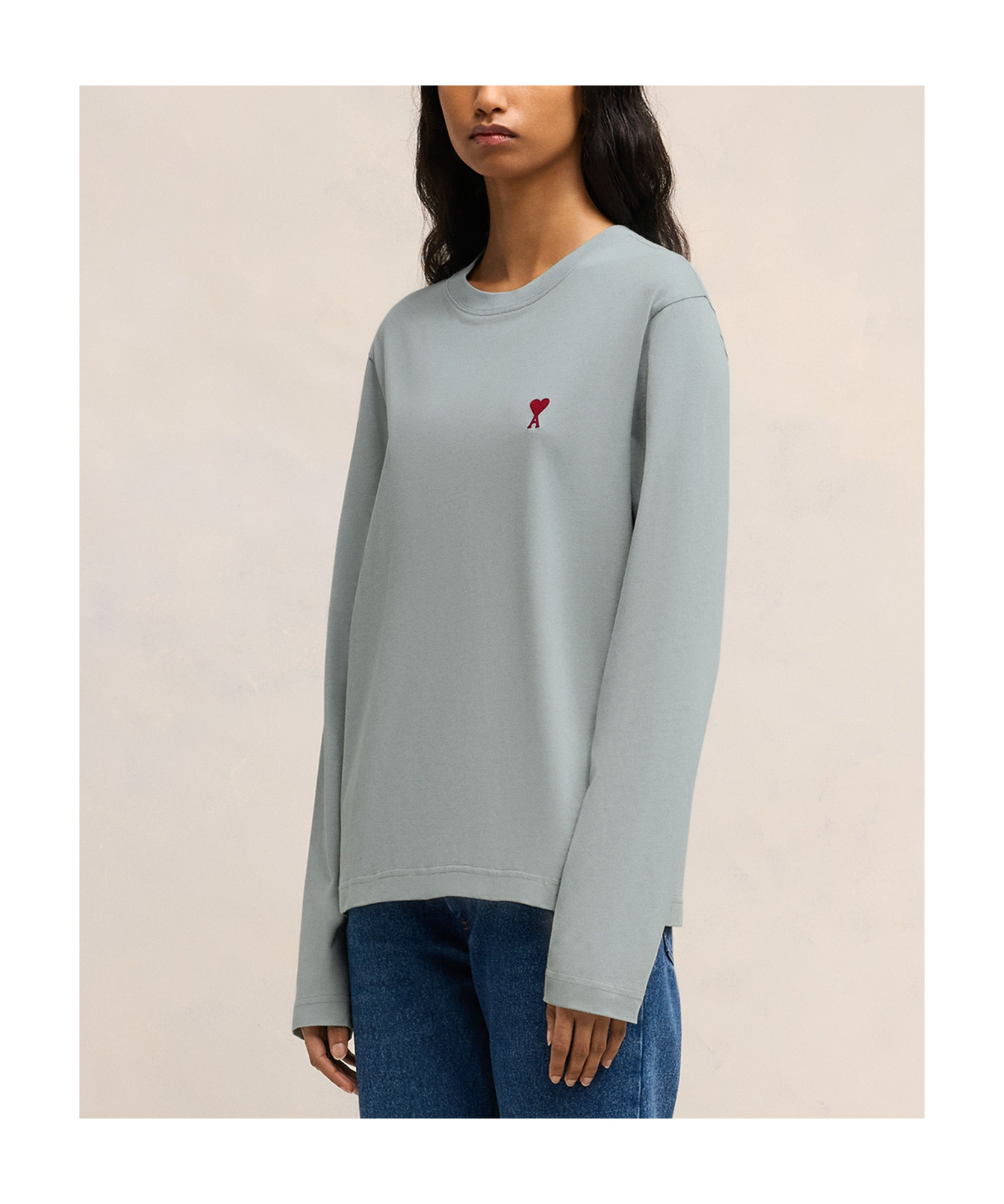 Ami Alexandre Mattiussi Long-sleeved T-shirt In Gray