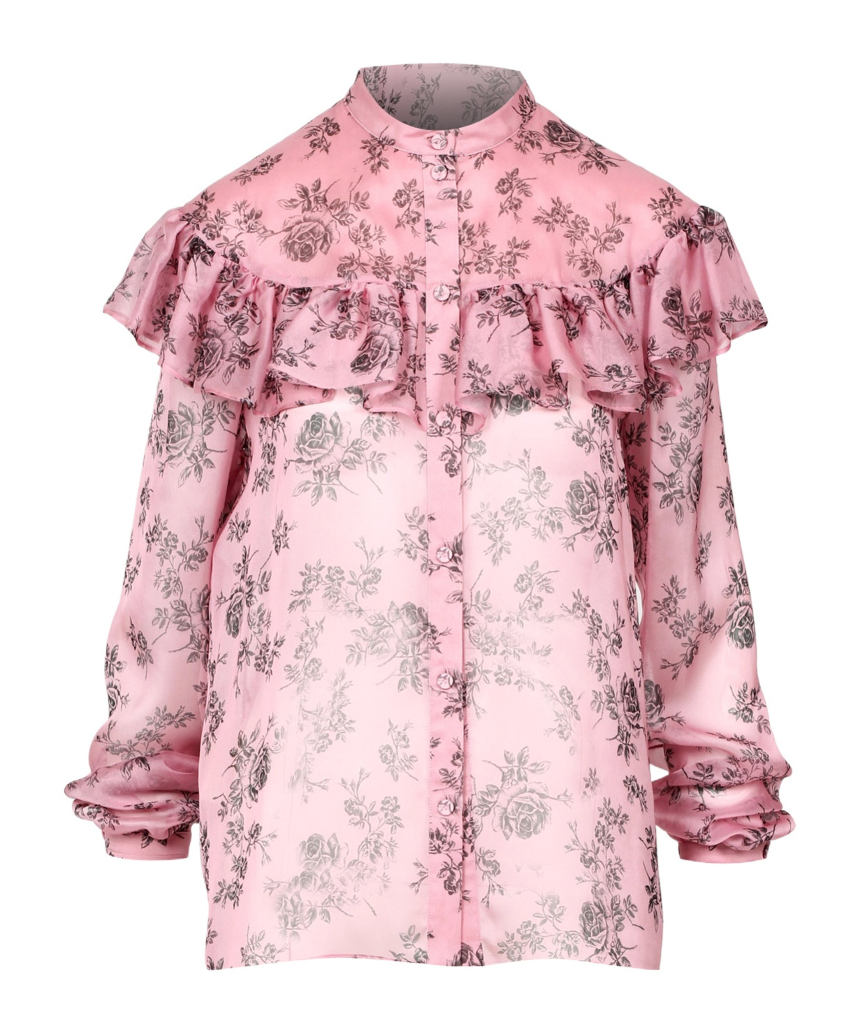 Philosophy Di Lorenzo Serafini Floral-print Ruffled Shirt In Multi