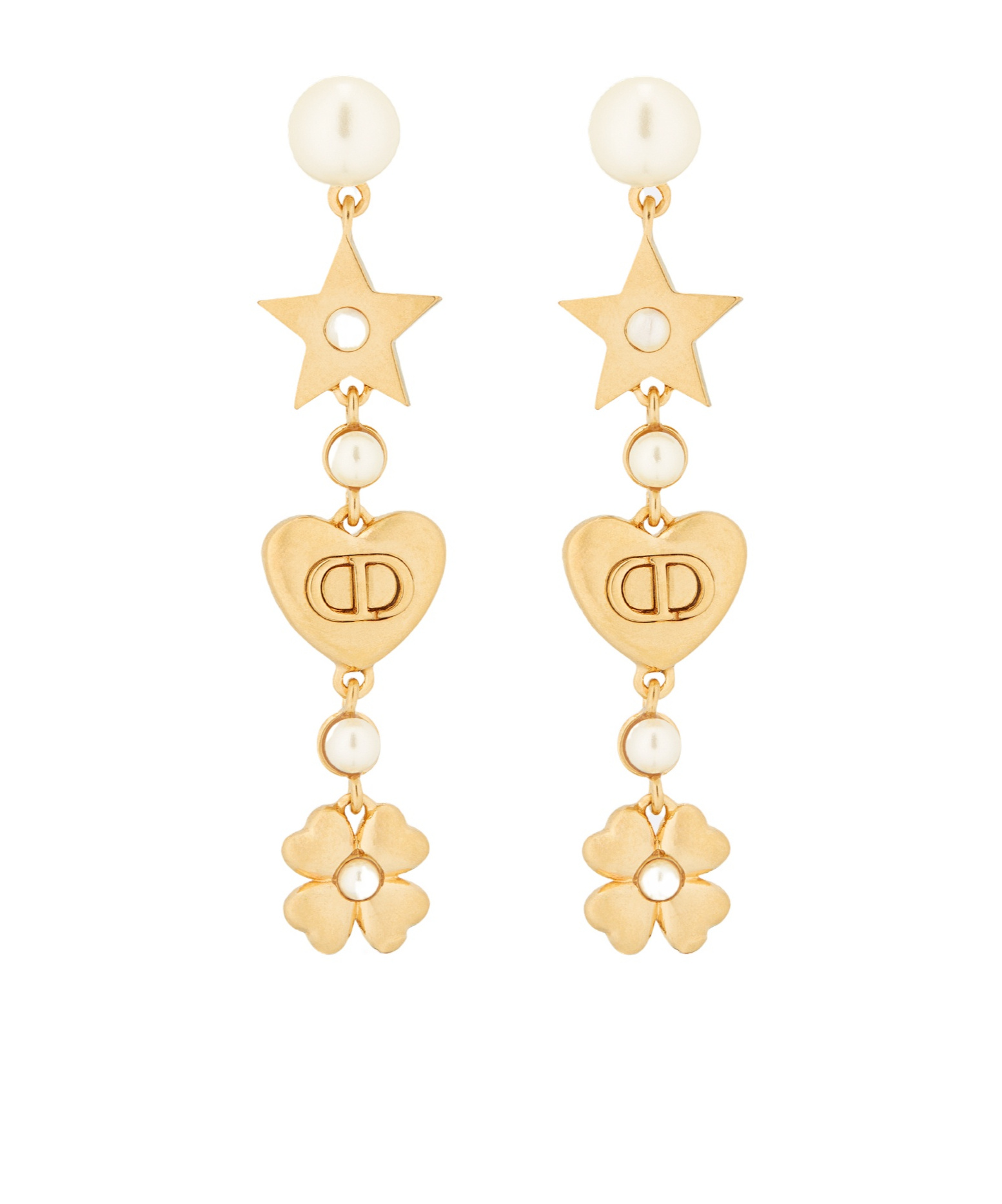 Dior Lucky Earrings In Gold