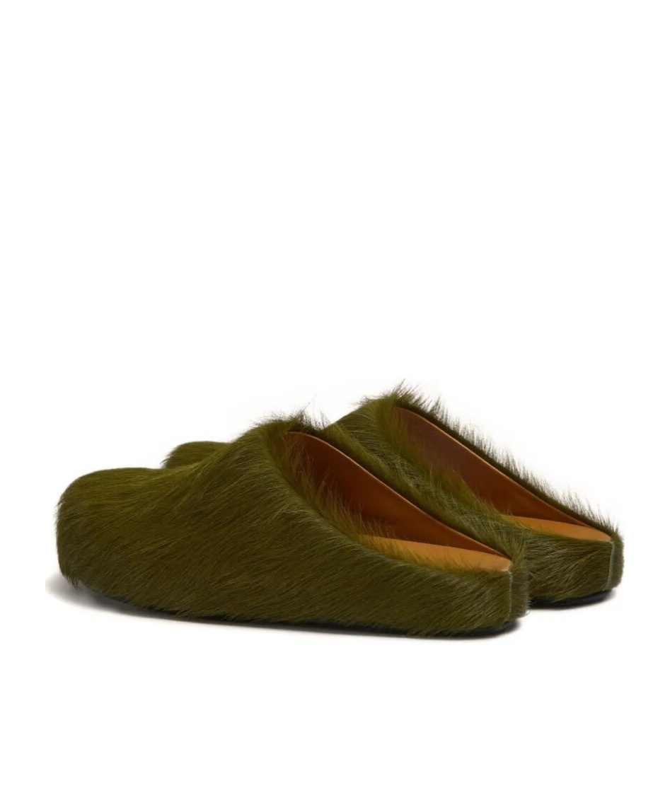 Marni Long Hair Calfskin Fussbett Sabot