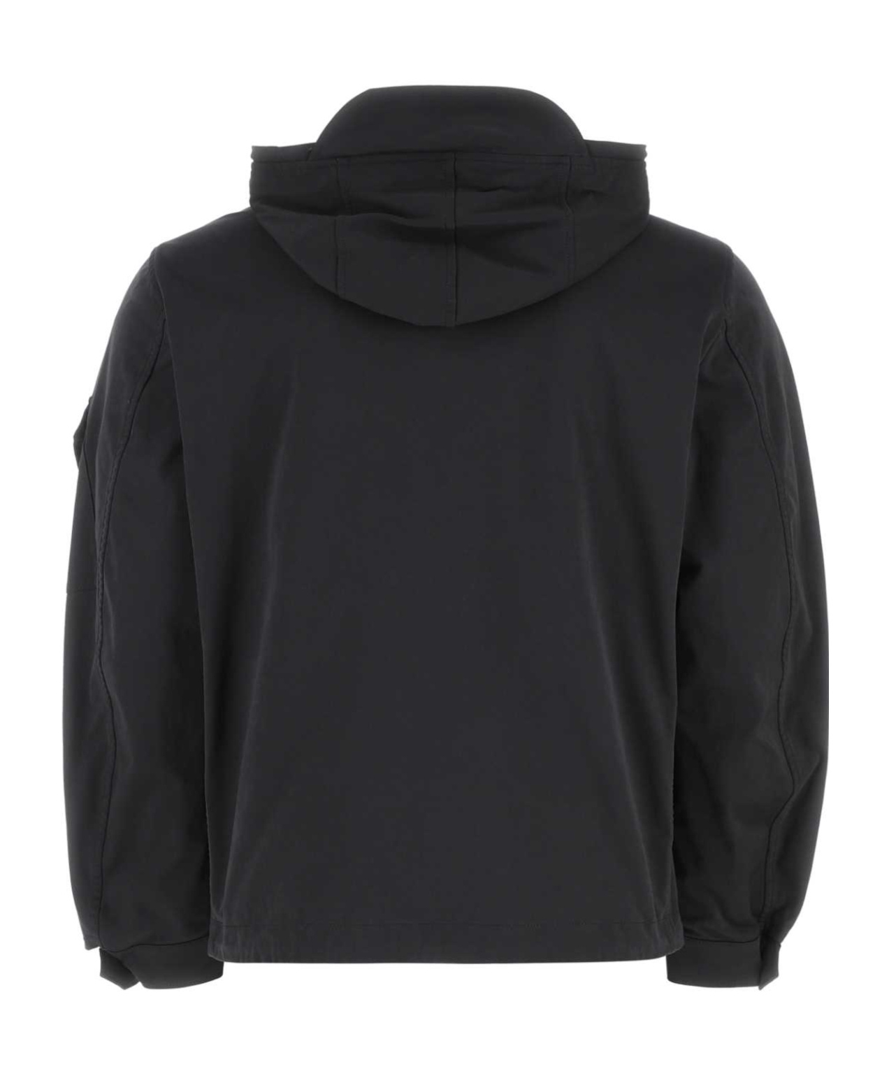 Ten C Long-sleeved Hooded Drawstring Jacket In Black