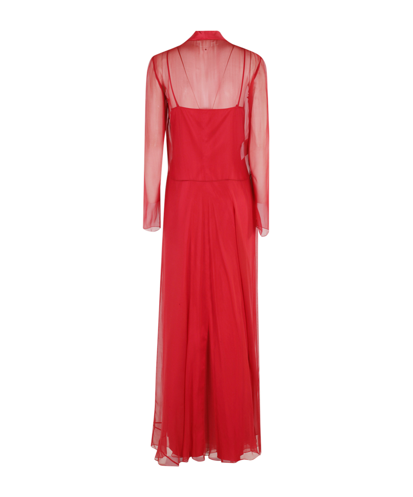 Alberta Ferretti Long Sleeve Dress In Red