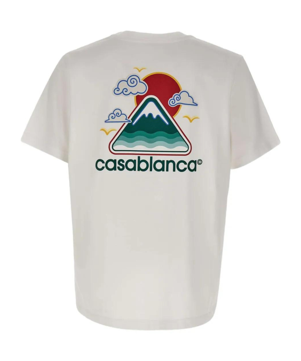 Casablanca White T-shirt With Crewneck And Logo On The Front And Maxi Logo On The Back In Cotton Man In White