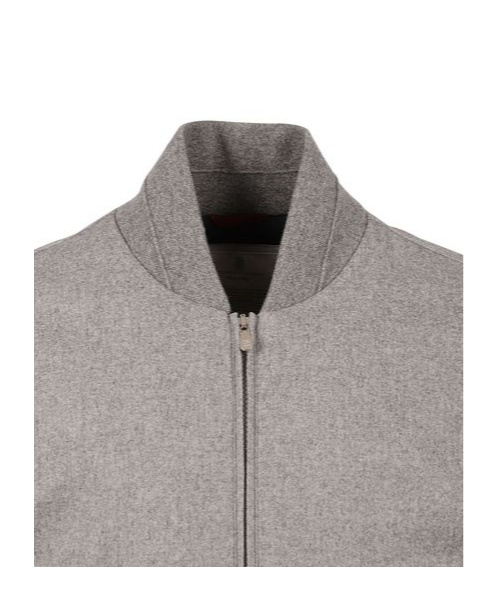 Brunello Cucinelli Side Zip Bomber In Gray