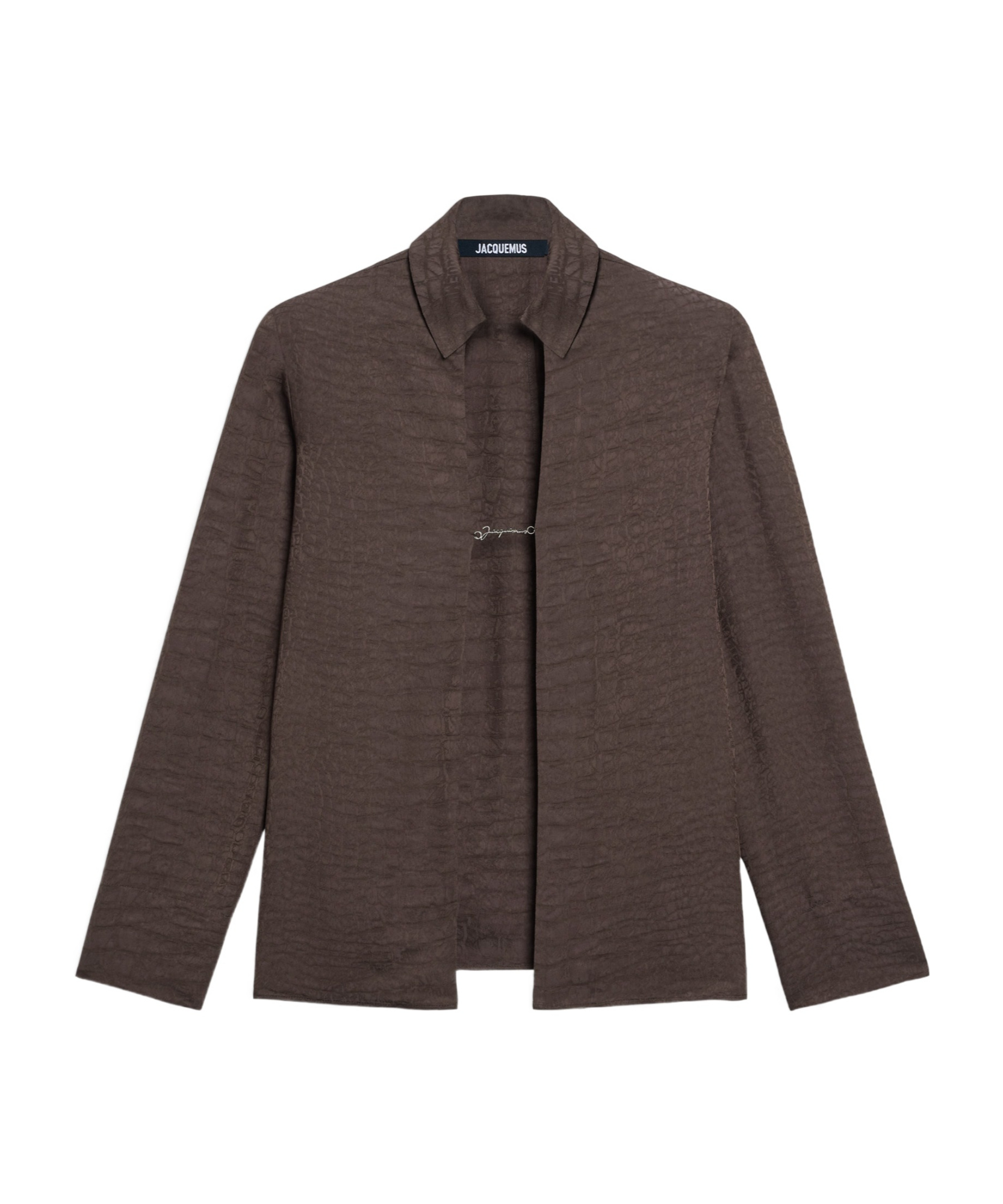 Jacquemus The Textured Night Shirt In Brown