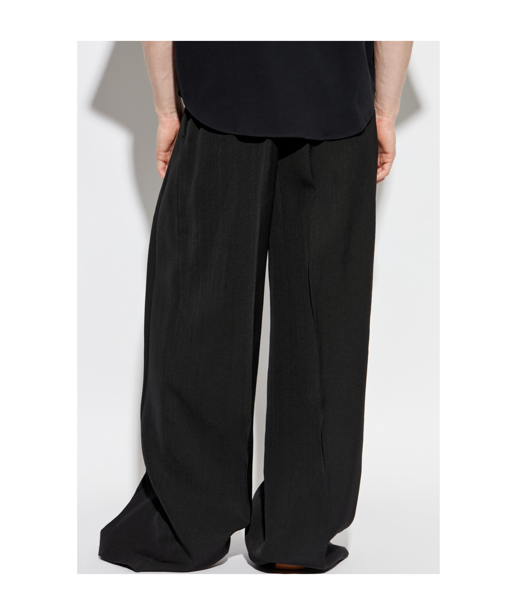 Jil Sander Black Pleat Front Trousers In Black