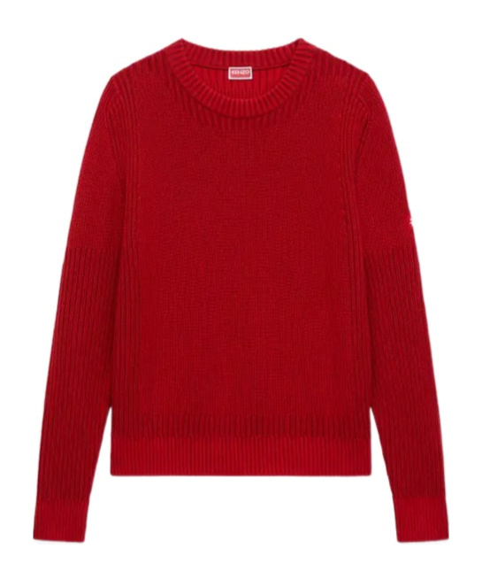 Kenzo 'boke Flower 2.0' Embroidered Jumper In Cotton Wool In Red