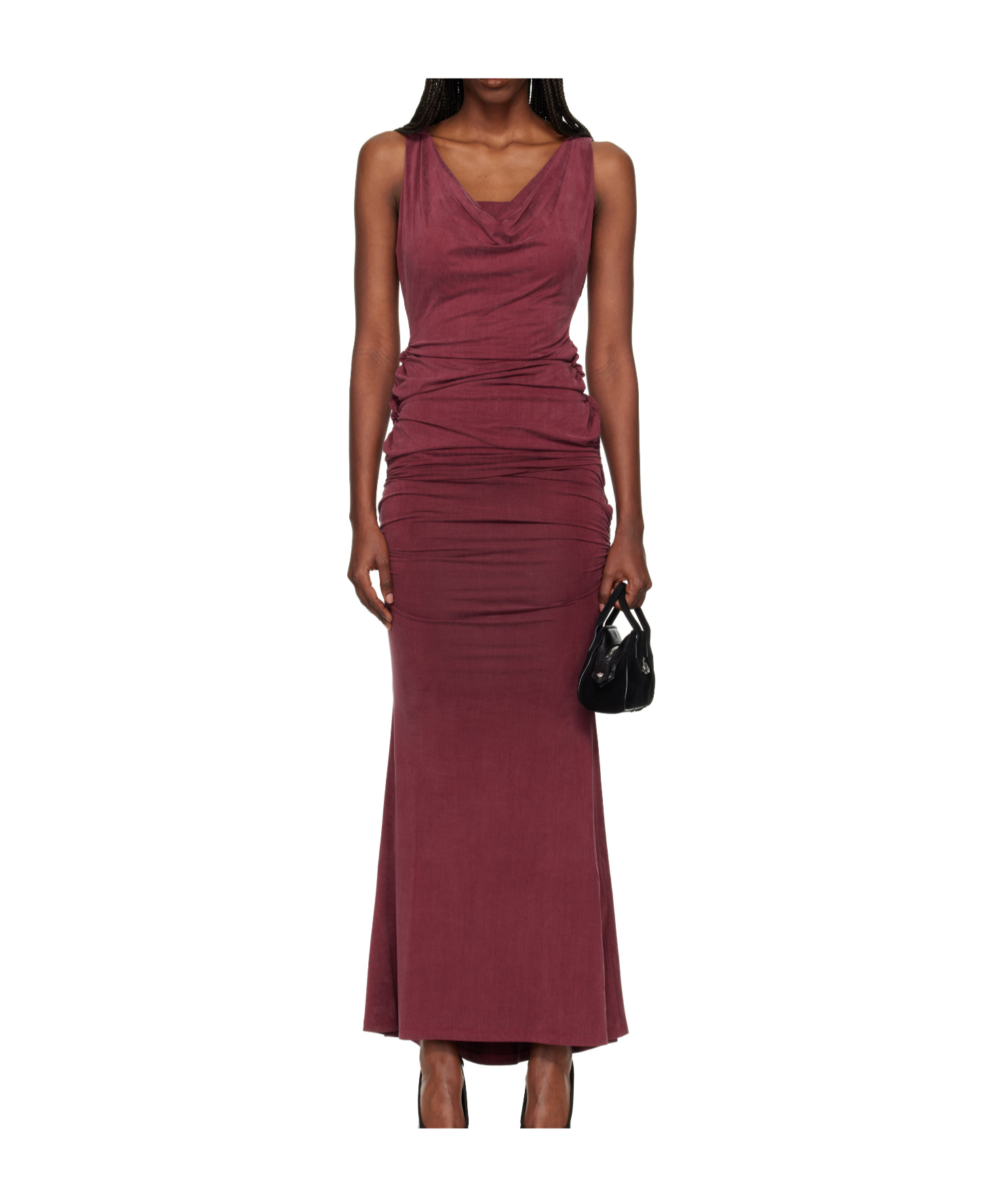 Vivienne Westwood Cowl-neck Maxi Dress In Burgundy