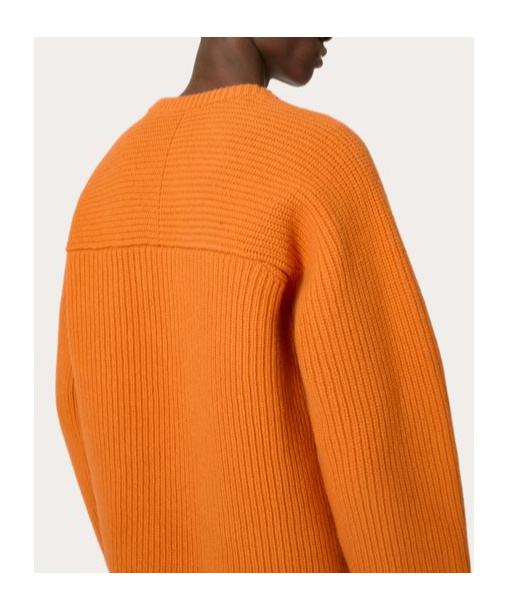 Valentino Wool Crewneck Jumper In Orange