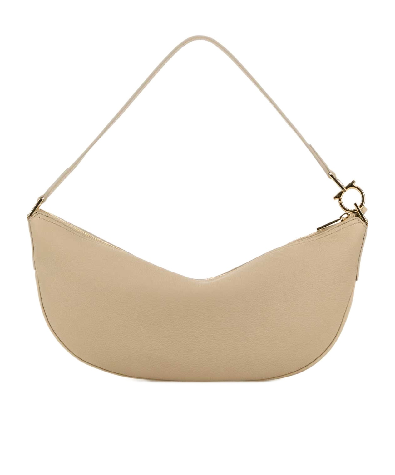 Shop Ferragamo Leather Shoulder Bag In Sand