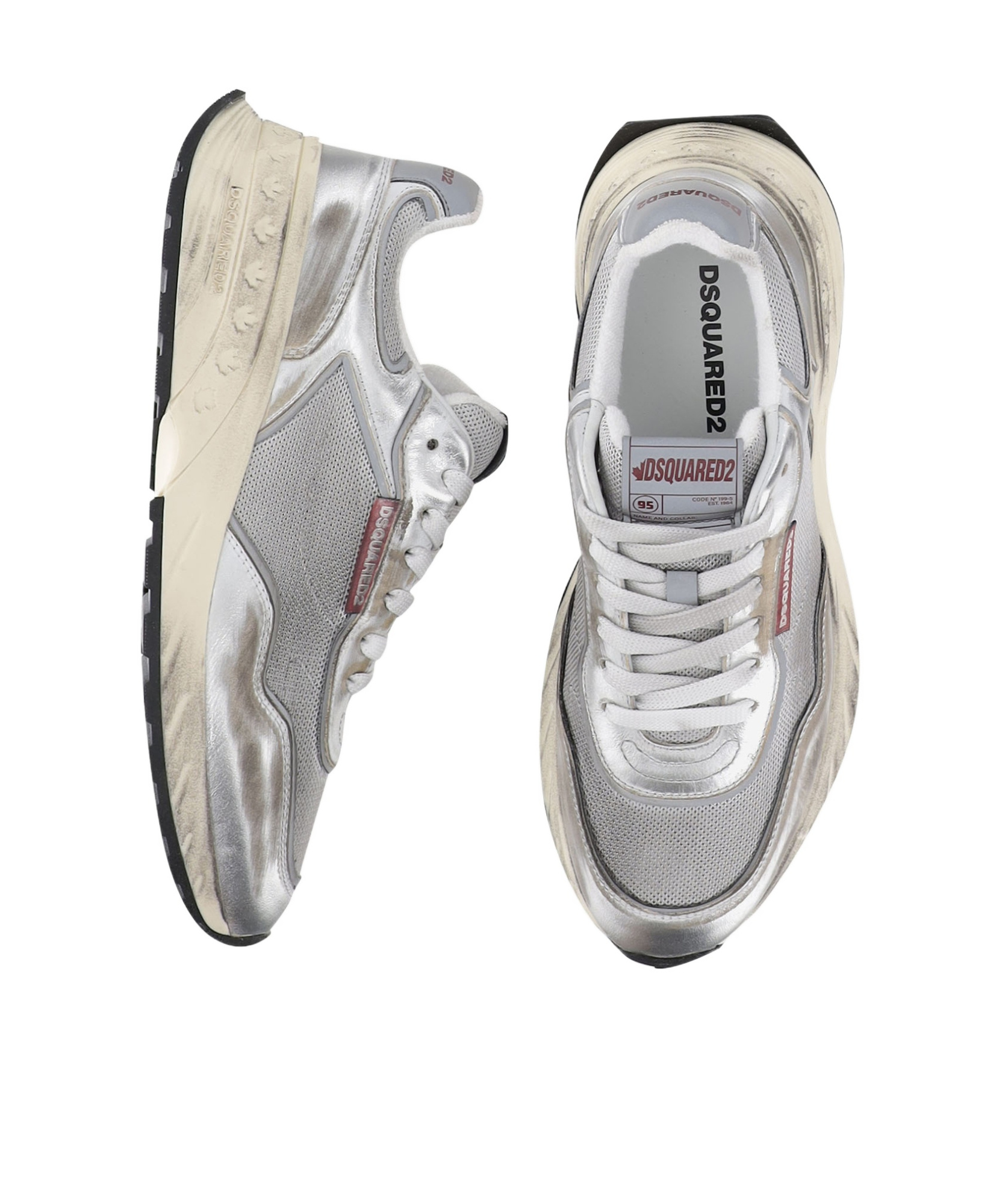 Dsquared2 Sprinter Sneakers With Contrasting Heel Detail In Gray