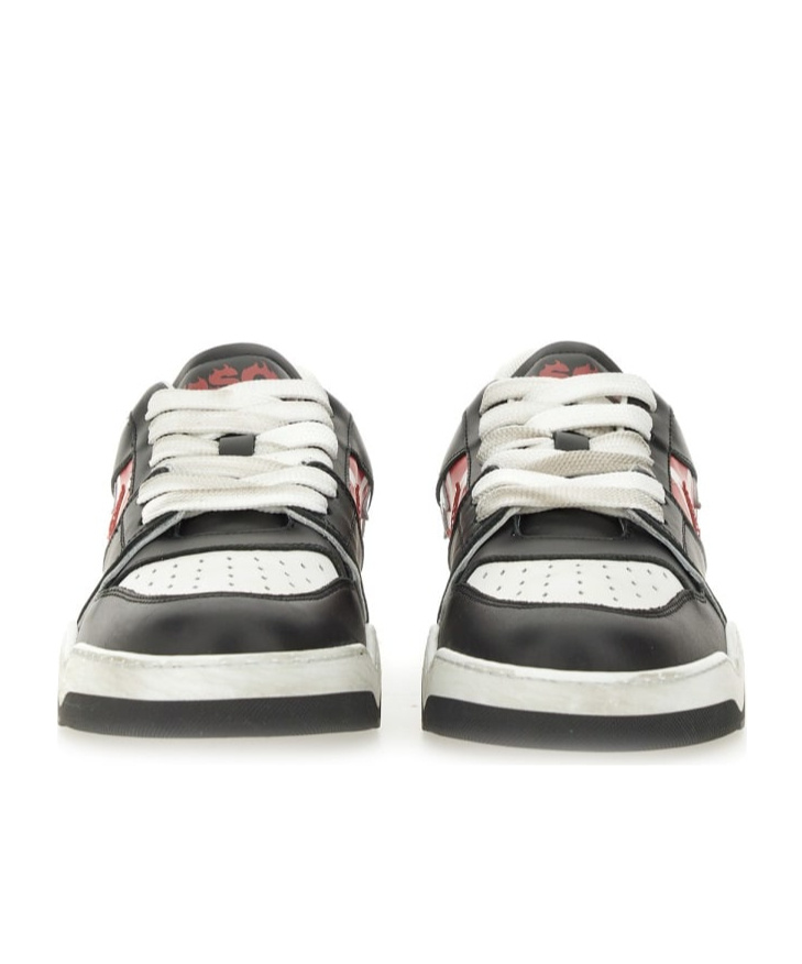 Dsquared2 Black Sneakers With Distressed Effect And Logo On The Heel In Black
