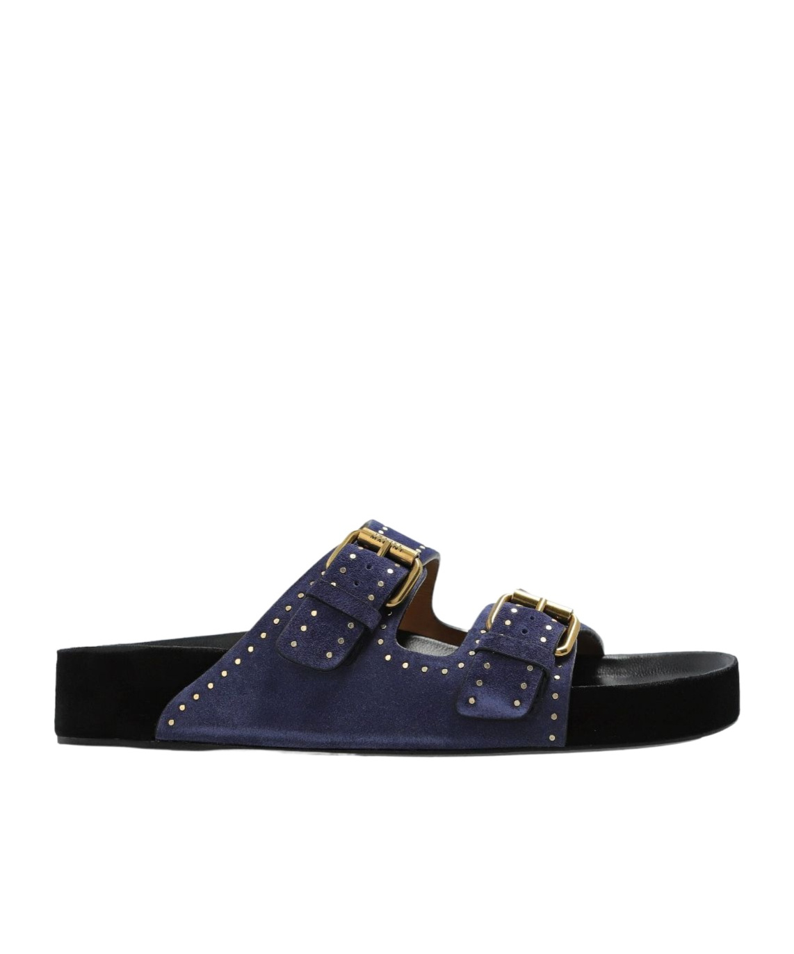 Isabel Marant Studded Design Suede Leather Sandals In Black