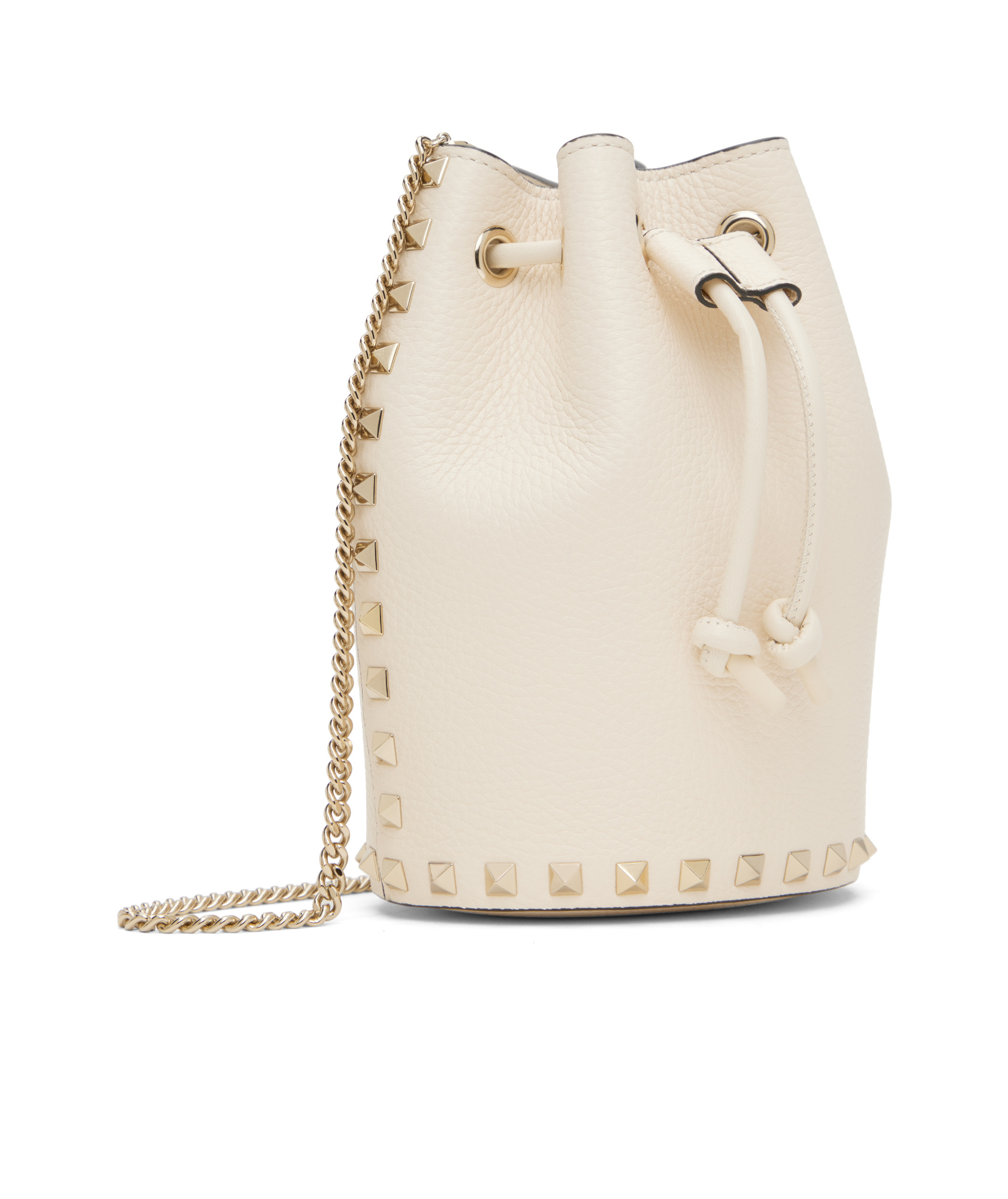 Valentino Drawstring Shoulder Bag In White