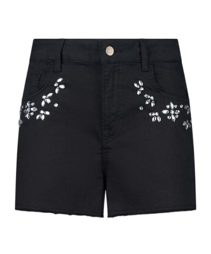 Liu •jo Embellished Rhinestone Shorts In Black