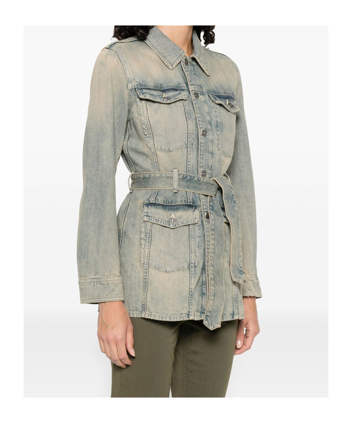 Dondup Cotton-blend Denim Jacket In Gray