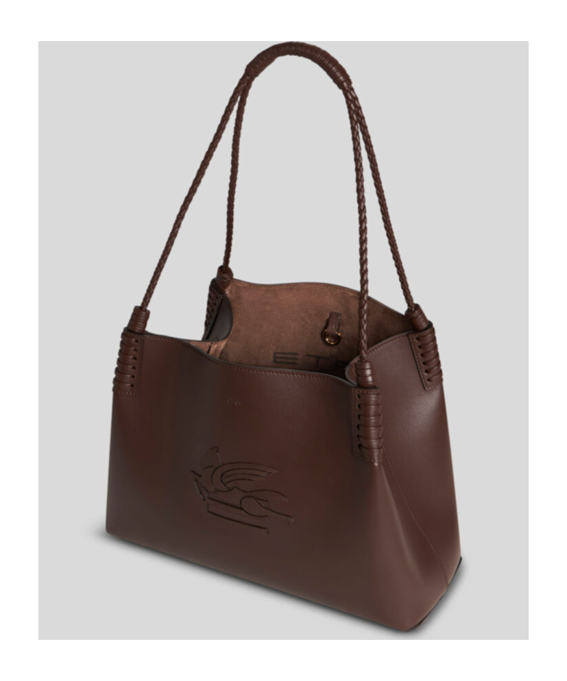 Etro Small Libra Leather Shoulder Bag In Brown