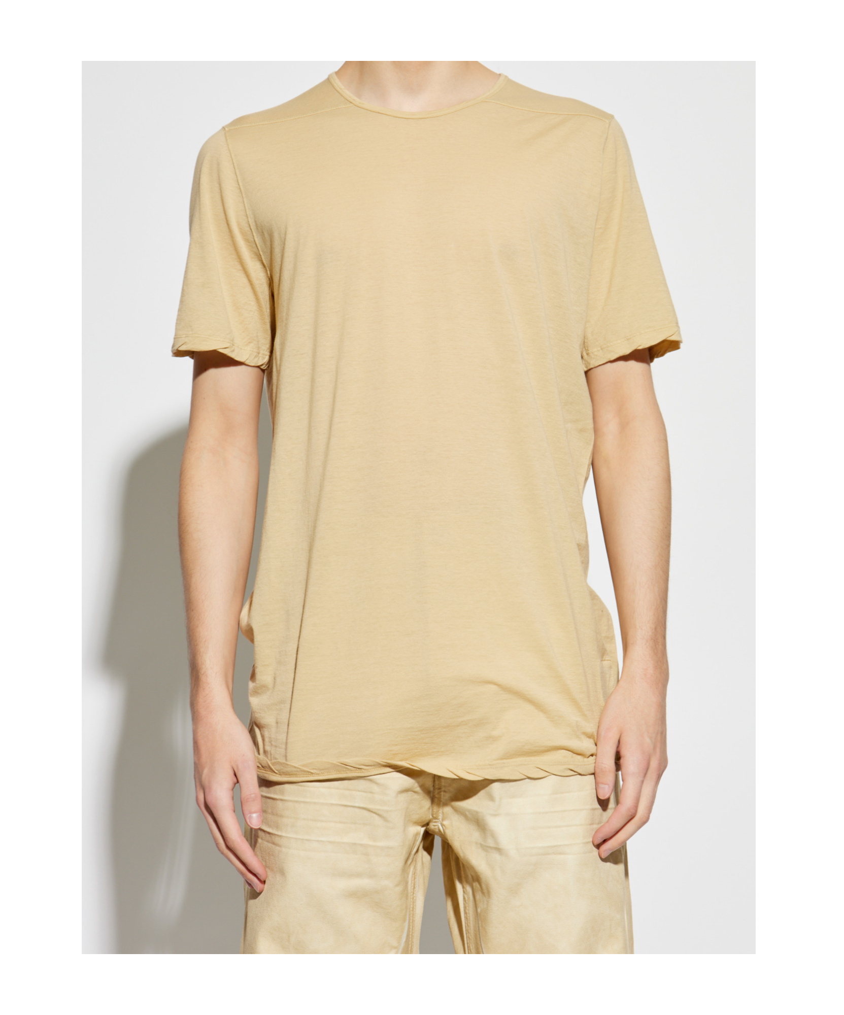 Rick Owens Drkshdw Open-necked Black Shirt In Nude