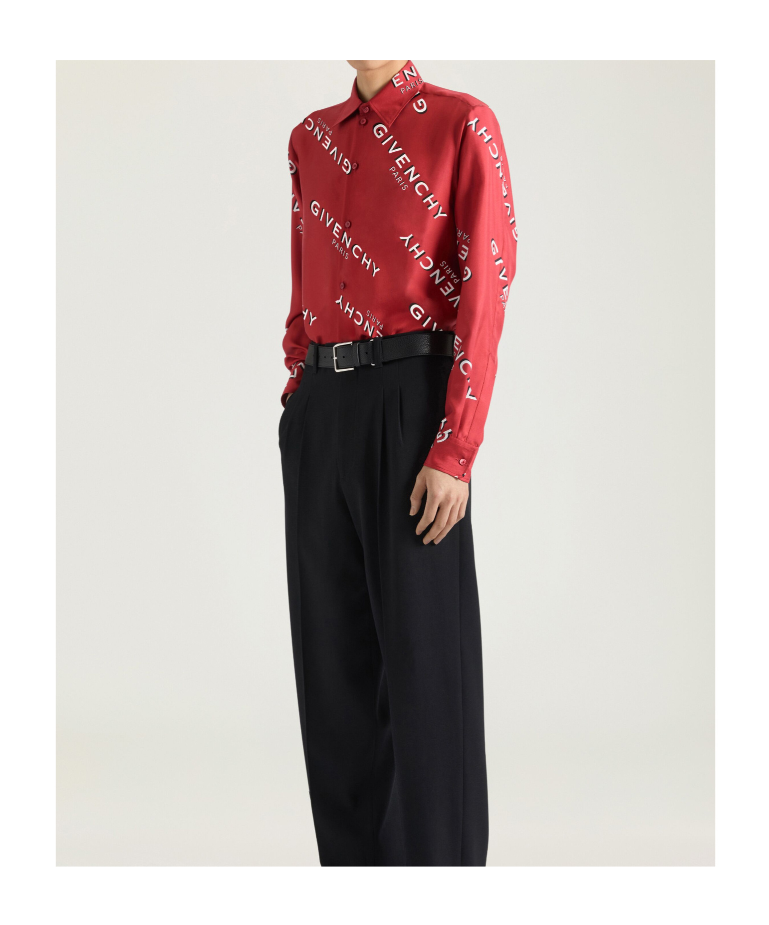 Givenchy Shadow Printed Shirt In Silk In Red