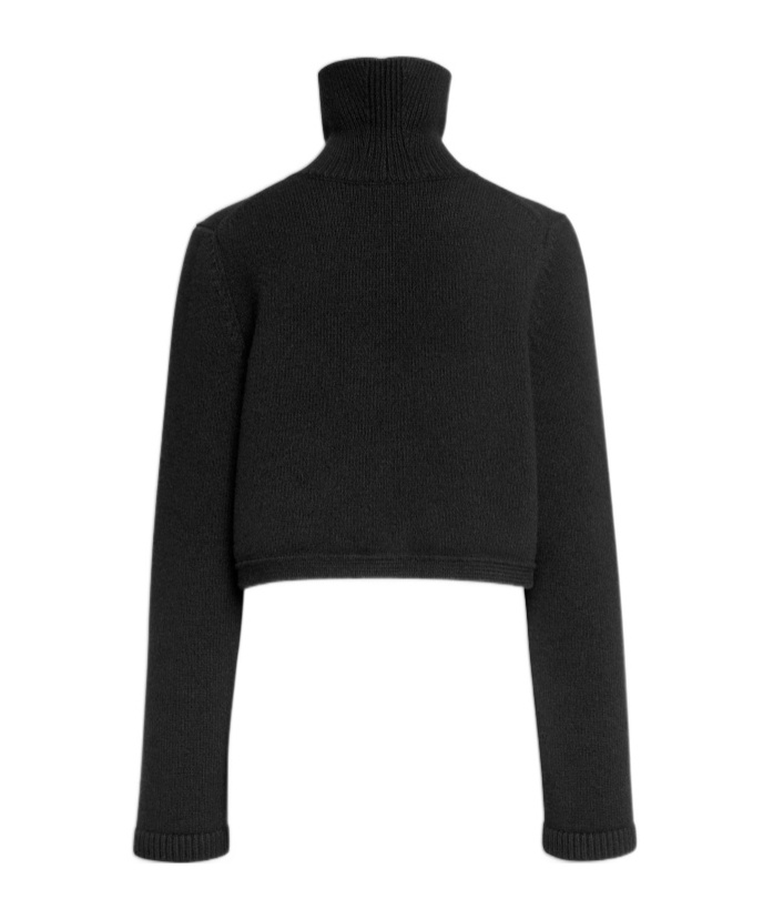 Alaïa Cropped Turtleneck Long Sleeve Knitwear In Multi